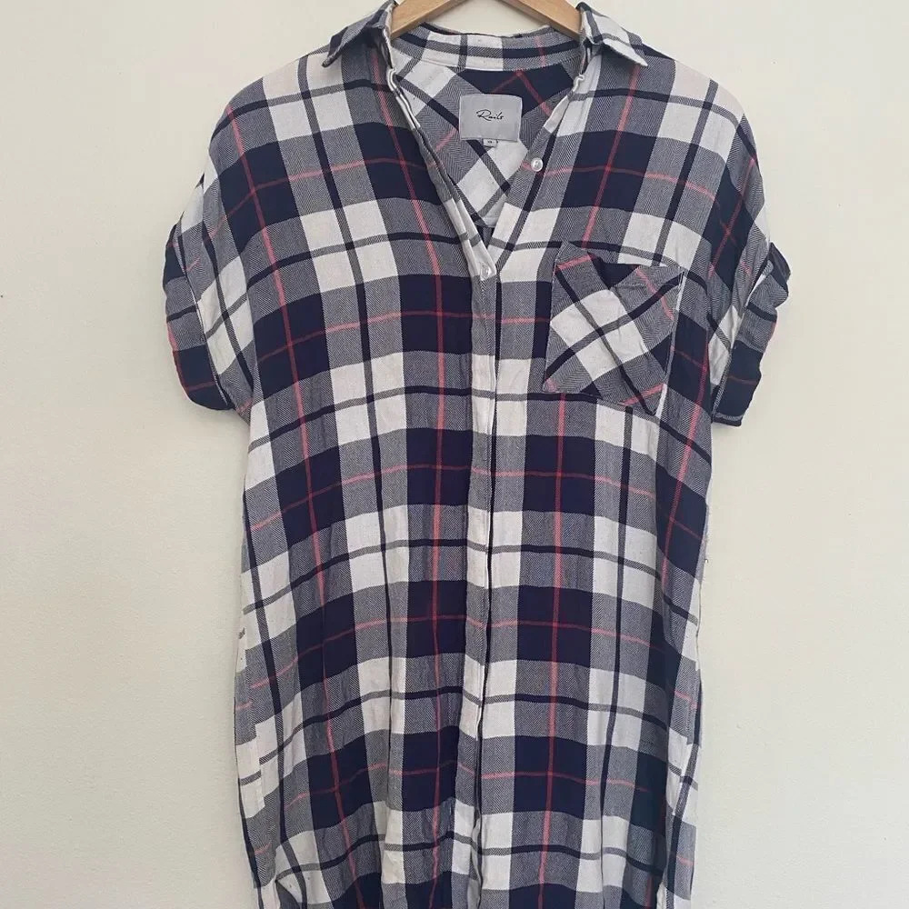 Rails plaid shirt sleeve super soft button up shirt size XS